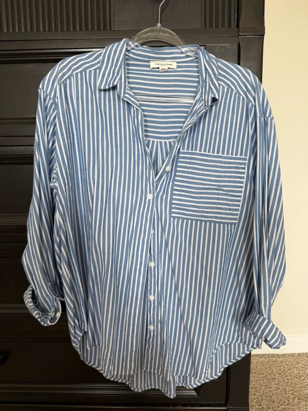 Blue & White Vertical Stripe Button-Down Shirt